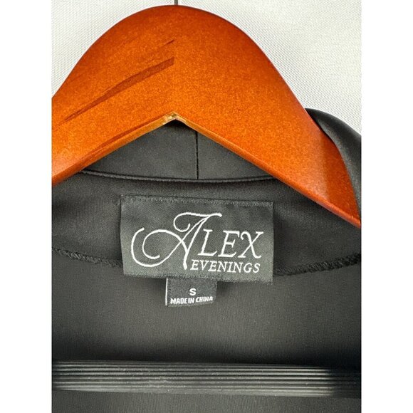 Alex Evenings Womens Black Velvet Blazer With Satin Collar Small - Picture 5 of 6